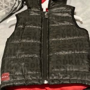 Size 24months Dkny vest new black with the red lining
